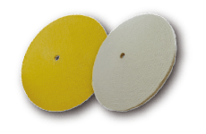 Sewn-in buffing wheel